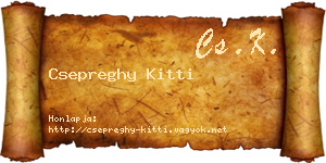 Csepreghy Kitti névjegykártya